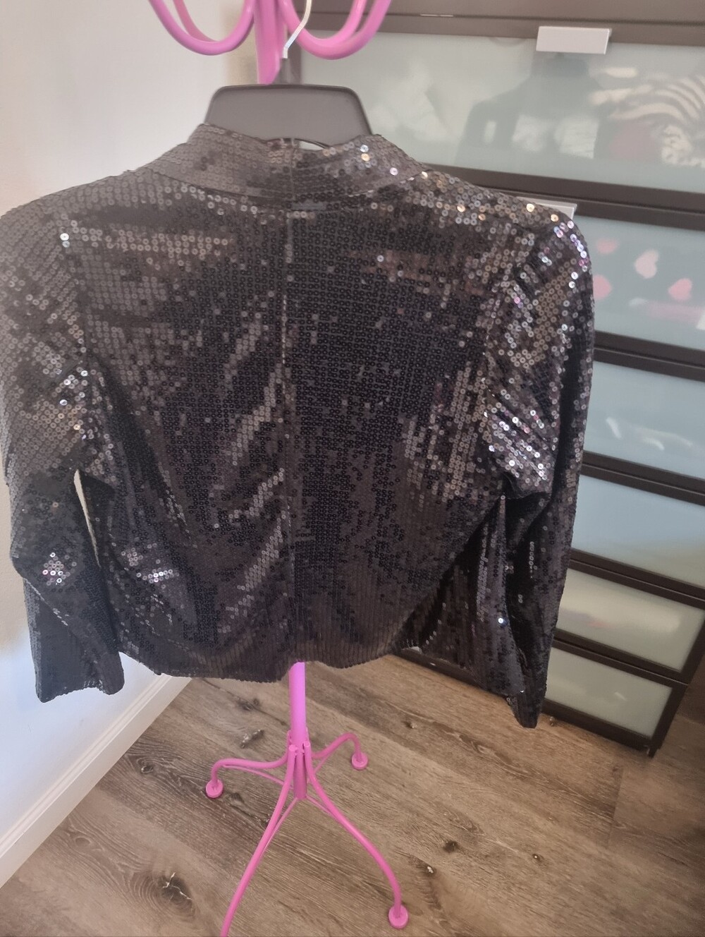 Black Sequin Women’s Jacket - Elegant Evening Top